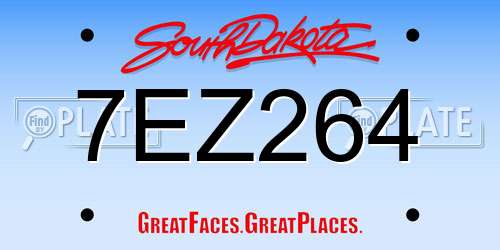 7EZ264 South Dakota License Plate