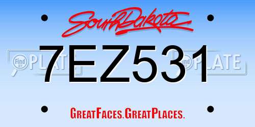 7EZ531 South Dakota License Plate