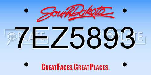 7EZ5893 South Dakota License Plate