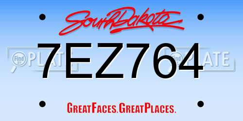 7EZ764 South Dakota License Plate