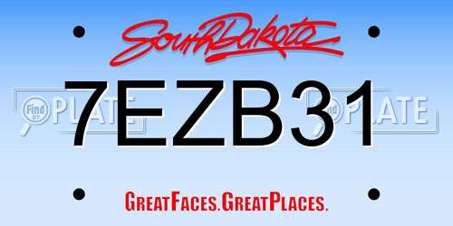 7EZB31 South Dakota License Plate