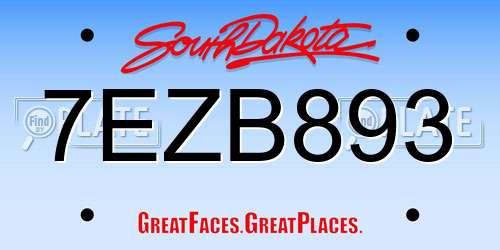 7EZB893 South Dakota License Plate