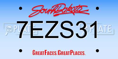 7EZS31 South Dakota License Plate