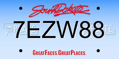 7EZW88 South Dakota License Plate