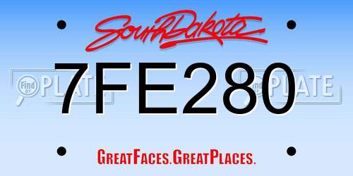 7FE280 South Dakota License Plate