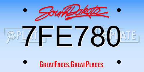 7FE780 South Dakota License Plate
