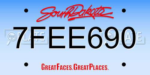 7FEE690 South Dakota License Plate