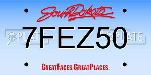 7FEZ50 South Dakota License Plate