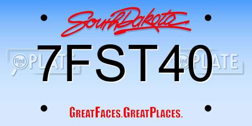 7FST40 South Dakota License Plate