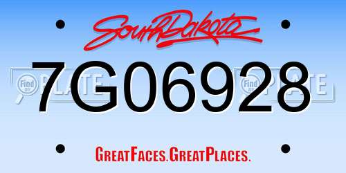 7G06928 South Dakota License Plate