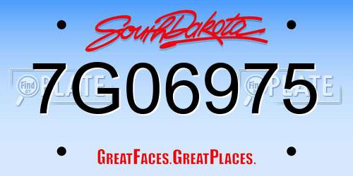 7G06975 South Dakota License Plate