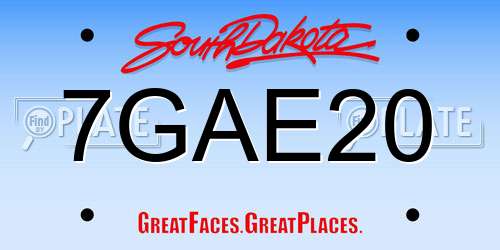 7GAE20 South Dakota License Plate