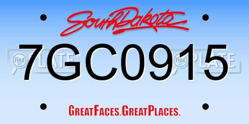 7GC0915 South Dakota License Plate