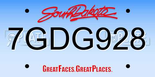 7GDG928 South Dakota License Plate
