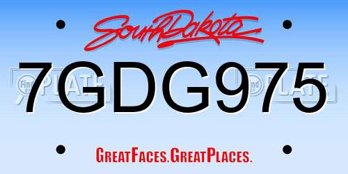 7GDG975 South Dakota License Plate