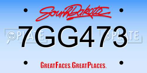 7GG473 South Dakota License Plate