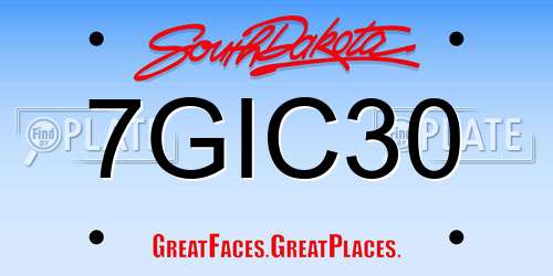 7GIC30 South Dakota License Plate