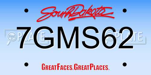 7GMS62 South Dakota License Plate