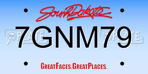 7GNM79 South Dakota License Plate
