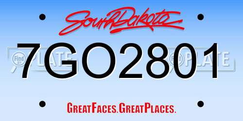 7GO2801 South Dakota License Plate