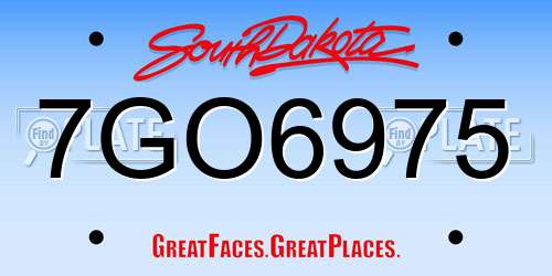 7GO6975 South Dakota License Plate