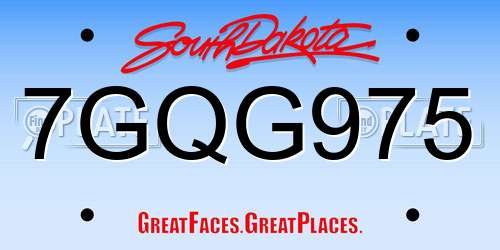 7GQG975 South Dakota License Plate