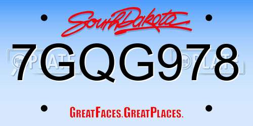 7GQG978 South Dakota License Plate