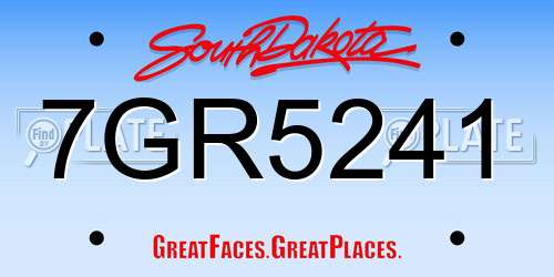 7GR5241 South Dakota License Plate