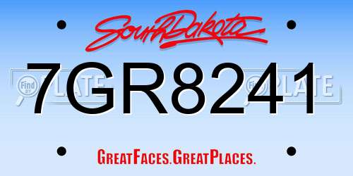 7GR8241 South Dakota License Plate