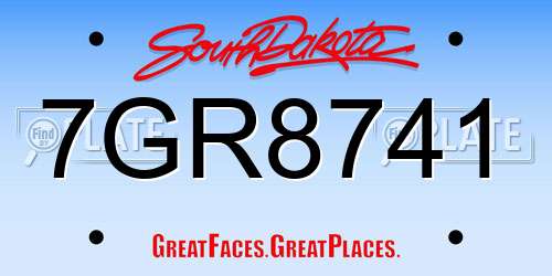 7GR8741 South Dakota License Plate