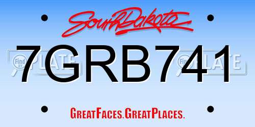 7GRB741 South Dakota License Plate
