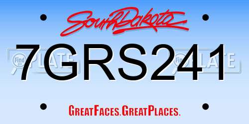 7GRS241 South Dakota License Plate