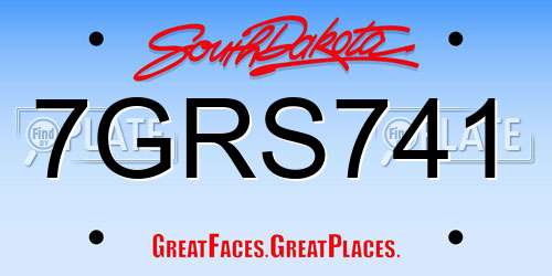 7GRS741 South Dakota License Plate