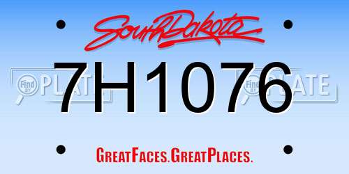 7H1076 South Dakota License Plate
