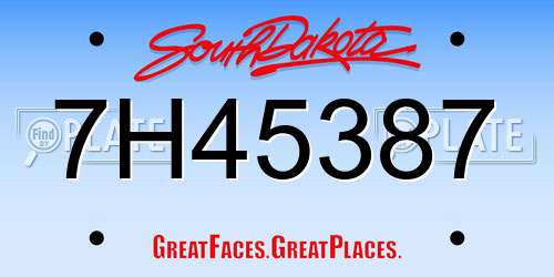 7H45387 South Dakota License Plate
