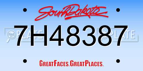7H48387 South Dakota License Plate
