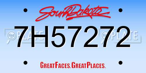 7H57272 South Dakota License Plate