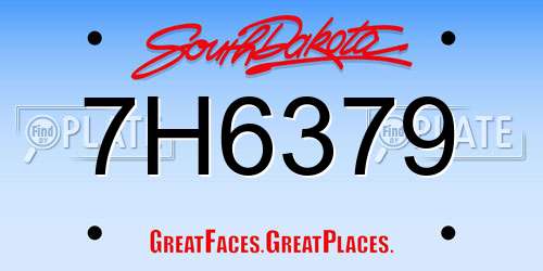 7H6379 South Dakota License Plate