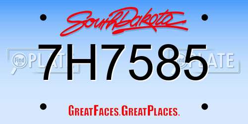 7H7585 South Dakota License Plate