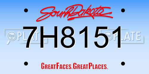 7H8151 South Dakota License Plate