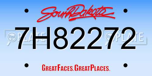 7H82272 South Dakota License Plate