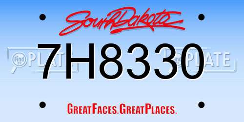 7H8330 South Dakota License Plate