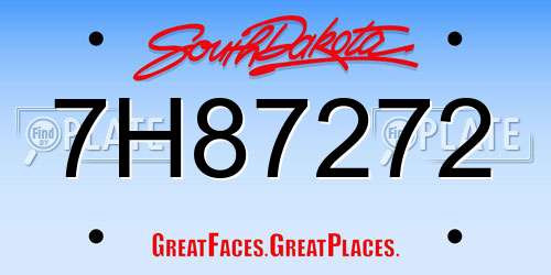 7H87272 South Dakota License Plate