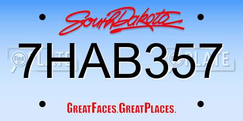 7HAB357 South Dakota License Plate