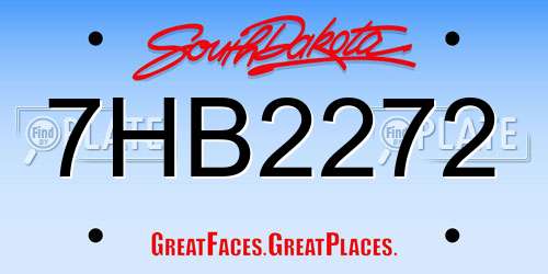 7HB2272 South Dakota License Plate