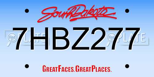 7HBZ277 South Dakota License Plate
