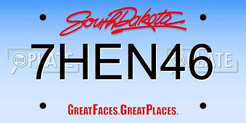 7HEN46 South Dakota License Plate