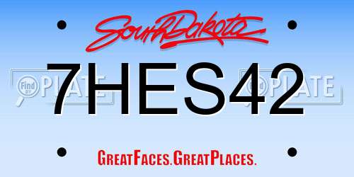 7HES42 South Dakota License Plate