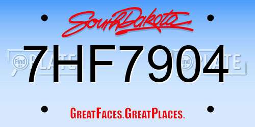 7HF7904 South Dakota License Plate