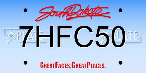 7HFC50 South Dakota License Plate